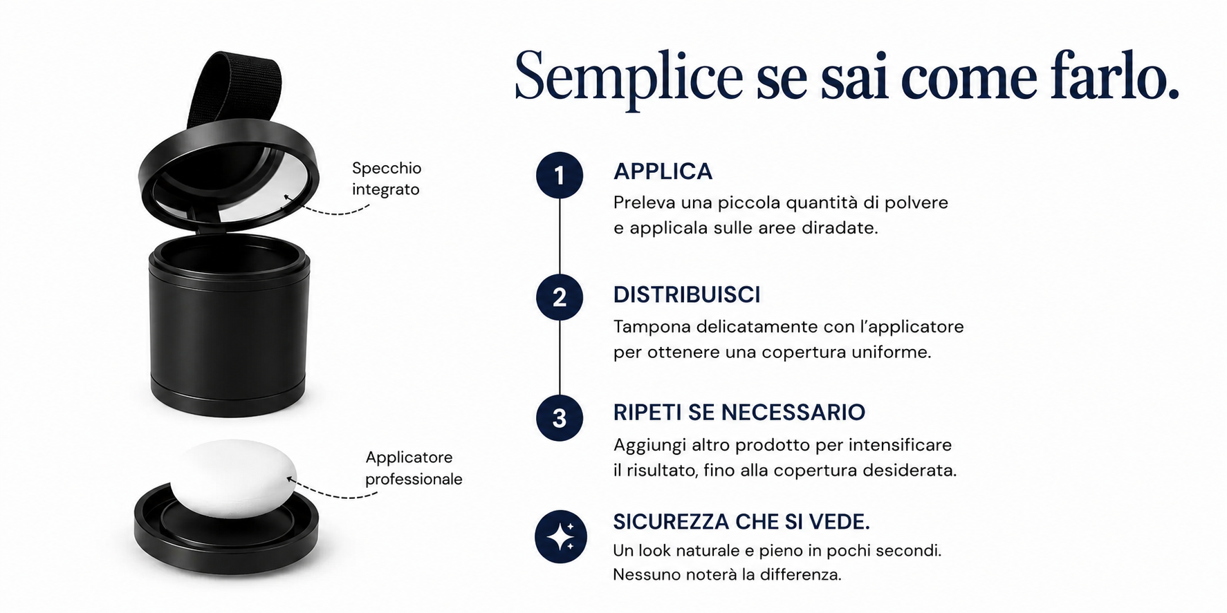 confidair-polvere per capelli diradati